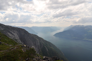 Norwegian nature / There are mountains plunging into the sea from hundreds of metres, fjords, tall mountain peaks, northern lights and midnight sun.