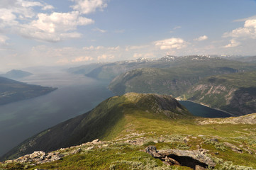 Norwegian nature / There are mountains plunging into the sea from hundreds of metres, fjords, tall...