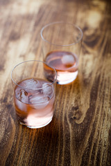 Glass of pink cider