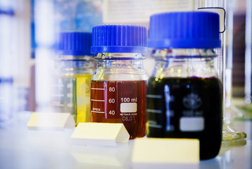 Samples of Fuels in Closable Bottle