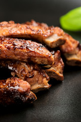 Barbecued ribs vertical