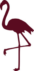 Dark Pink Flamingo Silhouette