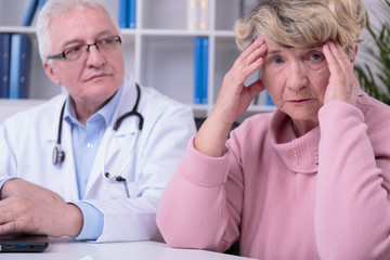 Worried elder woman