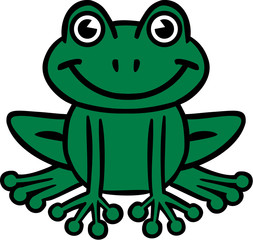 Naklejka premium Frog cartoon style
