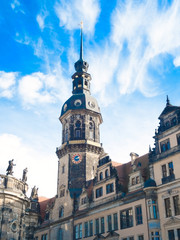 Fototapeta na wymiar Das Dresdner Schloss ist ein Renaissancebau und war Stammsitz der Wettiner.