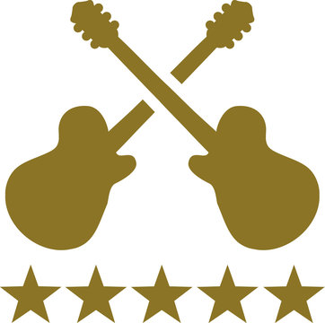 Electric guitar crossed with stars