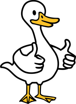 Cartoon Goose with thumbs up