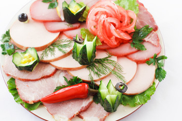 Assorted meat on a plate