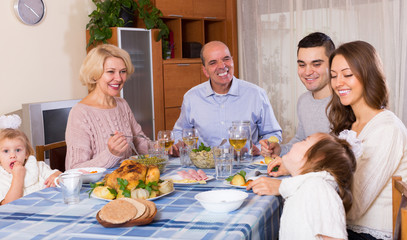 Family at the dining table