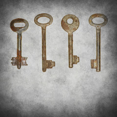 textured old background with old keys