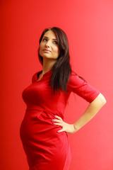 Fototapeta premium Closeup on tummy of pregnant woman