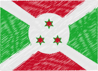 burundi flag embroidered zigzag