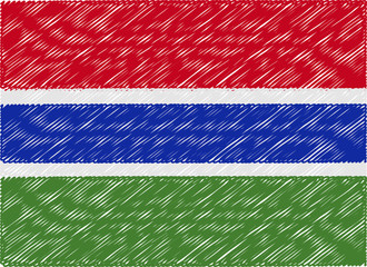 gambia flag embroidered zigzag
