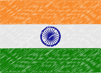 india flag embroidered zigzag