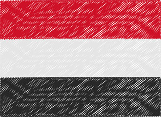yemen flag embroidered zigzag