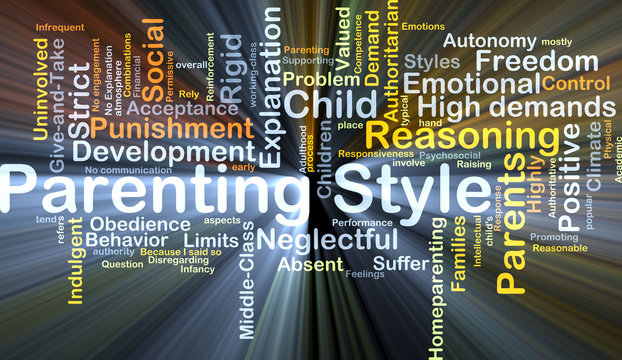 Parenting style background concept glowing