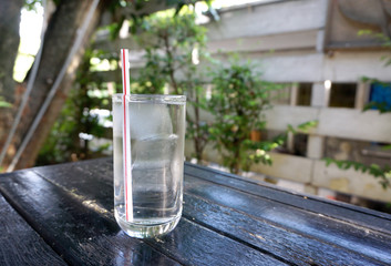 Ice water with ice cube