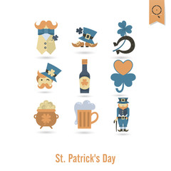 Saint Patricks Day Isolated Icon Set
