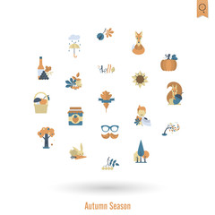 Set of Flat Autumn Icons