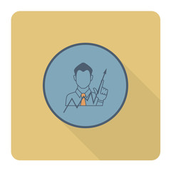 Business Graph with Hand Pointing Up