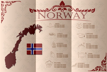Norway infographics, statistical data, sights. Vector 
