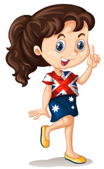 Australian girl pointing finger