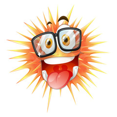 Happy face on thorny ball
