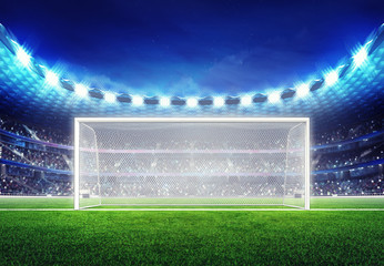 football stadium with empty goal © LeArchitecto