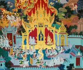 Thai mural painting art