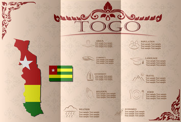 Togo,infographics, statistical data, sights. Vector illustration