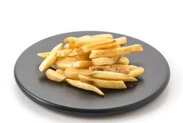 french fries on white background