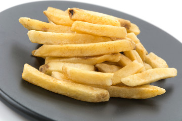 french fries on white background