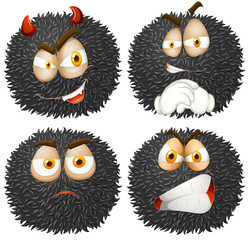 Fototapeta premium Facial expression on fluffy ball