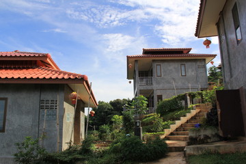 Resort on the top /  A picture of the resort located on the top of Maesalong mountain at Chiang Rai, Thailand