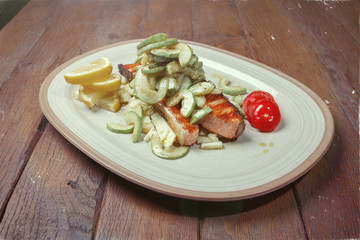 Salmon grilled steak