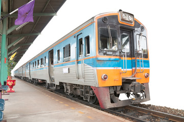 Obraz premium The train in Railway station