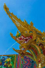 Fototapeta premium The Big Naga snake guarding Thai temple