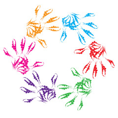 Conceptual child hand circle