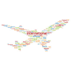 Obraz premium Conceptual international tourism or travel word cloud