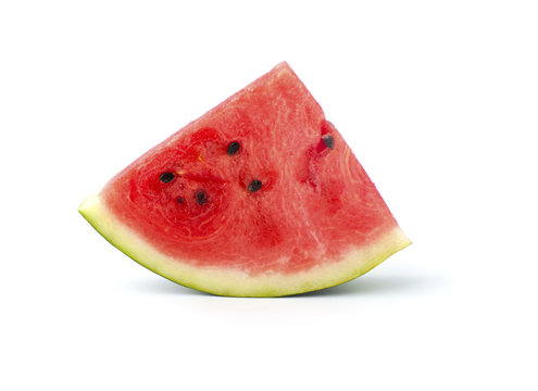Slice of watermelon on a white background..