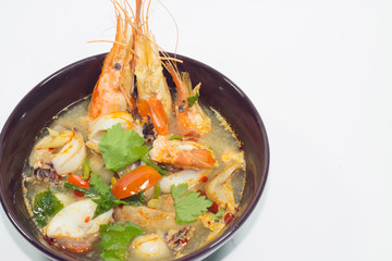 Tum Yum Kung Thai Food Isolated white background