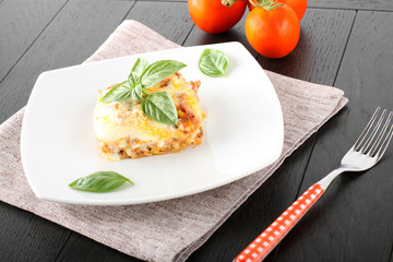 Lasagne with meat and bechamel
