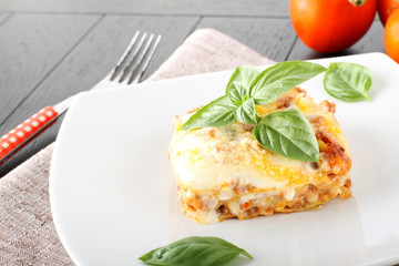 Lasagne with meat and bechamel