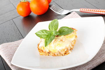 Lasagne with meat and bechamel