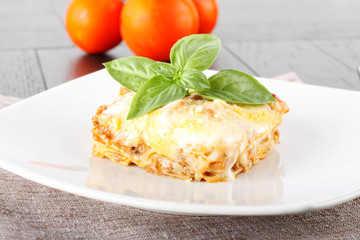 Lasagne with meat and bechamel