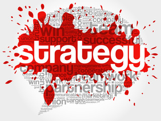 Strategy Think Bubble word cloud, business concept