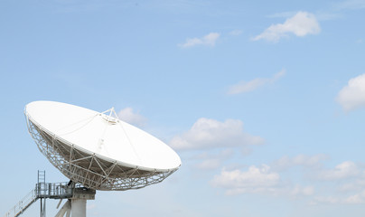 satellite dish antennas with blue sky