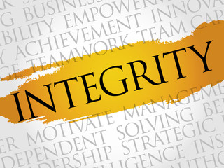 Integrity word cloud, business concept