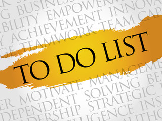 To Do List word cloud, business concept