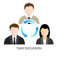 Team Discussion Icon Flat design  Concept